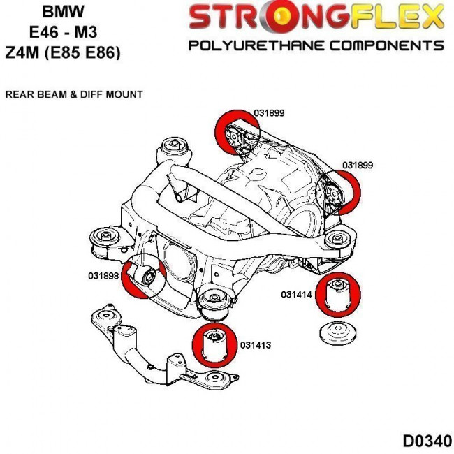 Σινεμπλόκ Πολυουρεθάνης Strongflex Βάσης Διαφορετικού BMW Σειρά 3 (E46), Χ3 (Ε83), Ζ4 (Ε85, Ε86, Ε89) - 80hA - 1 Τεμ. - (031414B) (33176751808)