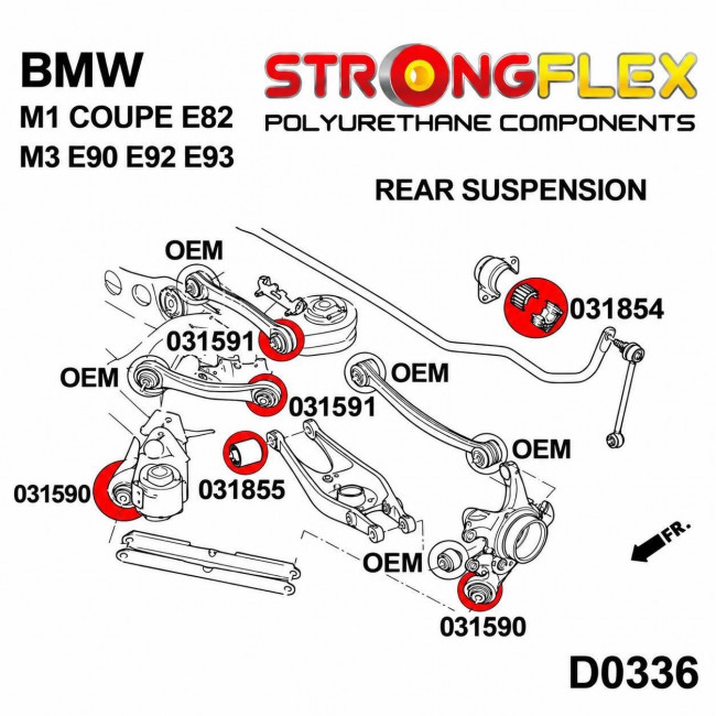 Σινεμπλόκ  Πίσω Εσωτερικό BMW 1 (E81, E82, E87, E88) / 3 (E90, E92, E93) / Χ1 (E84)- 1 Τεμ.- (031591A)