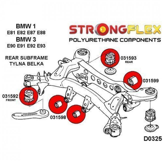 Σινεμπλόκ Πολυουρεθάνης Strongflex εμπρός BMW E81,E82,E87,E88,E90,E91,E92,E93 πίσω βάσης άξονα - (031592B)