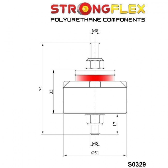 Σινεμπλόκ Πολυουρεθάνης Strongflex Βάση Σασμαν BMW Σειρά 1 (E81, E82, E87, E88) / Σειρά 3 (E30, E36, E46, E90, E91, E92, E93) / Σειρά 5 (E34, E39) - 1Τεμ.- (031929B) - (23701141614)