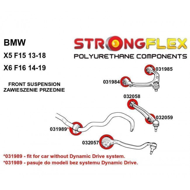 Σινεμπλόκ Πολυουρεθάνης Strongflex Μπροστινού Ψαλιδιού BMW X5 II (06-13) E70,III (13-18) F15/F85,X6 I (07-14) E71/E72,II (14-19) F16/F86 - 90Sha - (031984A)