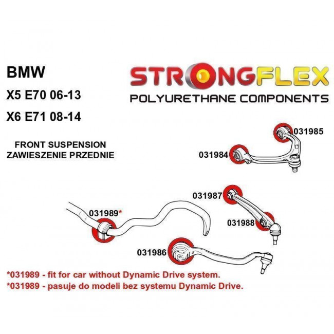Σινεμπλόκ Πολυουρεθάνης Strongflex Μπροστινου Ψαλιδιου BMW X5 II (06-13) E70,X6 I (07-14) E71/E72 - 90Sha - (031986A)