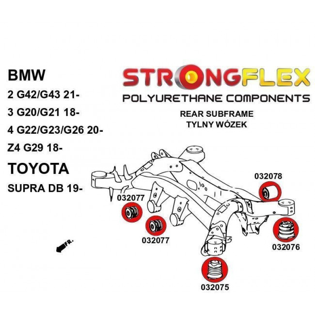 Σινεμπλόκ Διαφορικου Πολυουρεθάνης Strongflex BMW 2 (G42, G43) / 3 (G20, G21) / 4 (G22, G23) / Ζ4 (G26) / Toyota Supra (DB) - 80Sha - 1Τεμ. - (032077B)