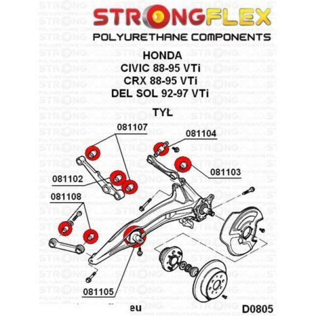 Σινεμπλόκ Πολυουρεθάνης Strongflex Sport πίσω (ρυθμιστής TOE) μπαράκι ψαλίδι Sport - (081108A)