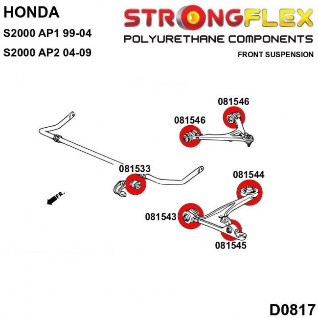 Πλήρες Κιτ Σινεμπλόκ Πολυουρεθάνης Strongflex Honda S2000 (Ap1) - 80ShA - 26 Τμχ. - (086153B)
