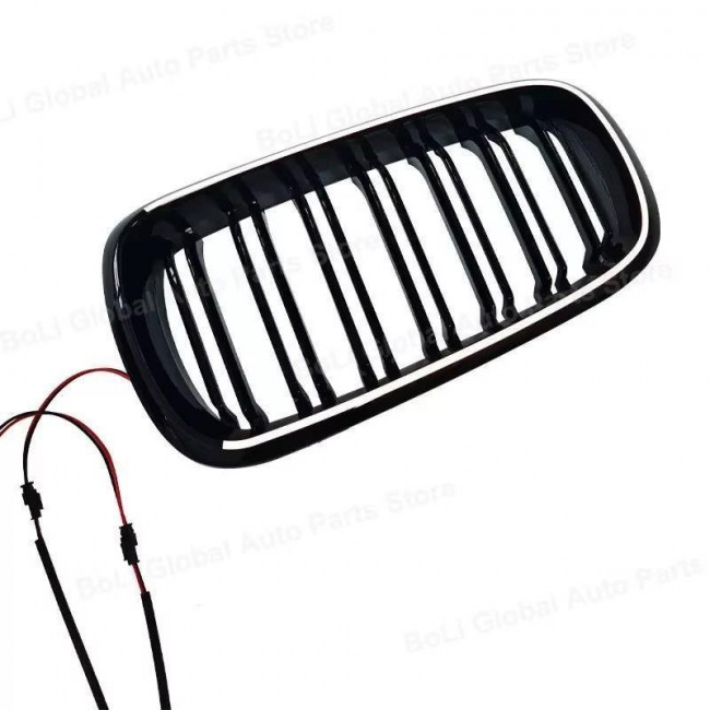 Μάσκα / Γρίλια LED BMW X5 F15 (2014-2018) - Μαύρο Γυαλιστερό - 2 Τμχ. - (1005008610208882)