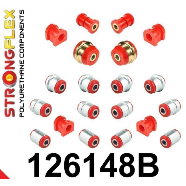 Κιτ Set / Kit Πλήρες Μπρος & Πίσω Σινεμπλόκ Πολυουρεθάνης Strongflex Citroën,Peugeot,Mitsubishi - 80ShA - 20 Τμχ. - (126148B)