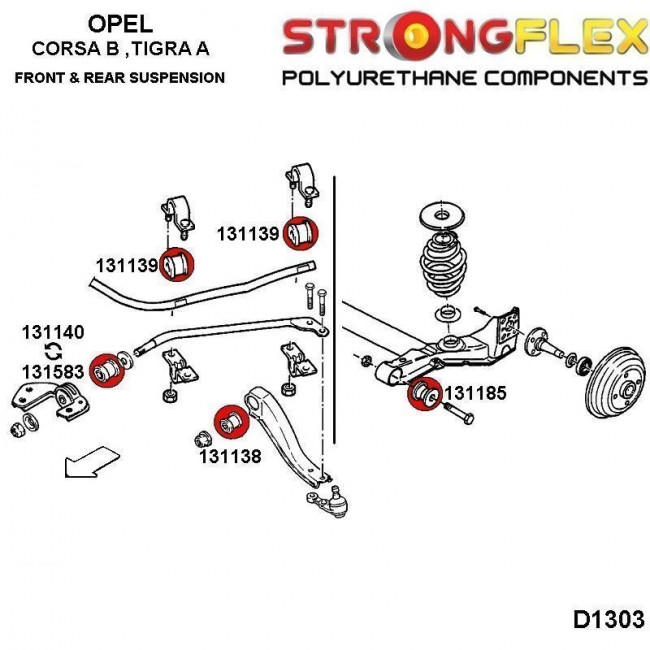Σινεμπλόκ Πολυουρεθάνης Strongflex Sport εμπρός & πίσω πλήρες κιτ - (136053A)