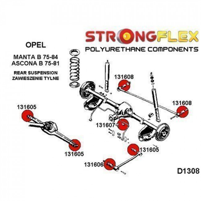 Σινεμπλόκ Πολυουρεθάνης Strongflex Πλήρες Κιτ Sport Opel Manta B / Ascona B - 90ShA - 26 Τεμ.- (136157A)