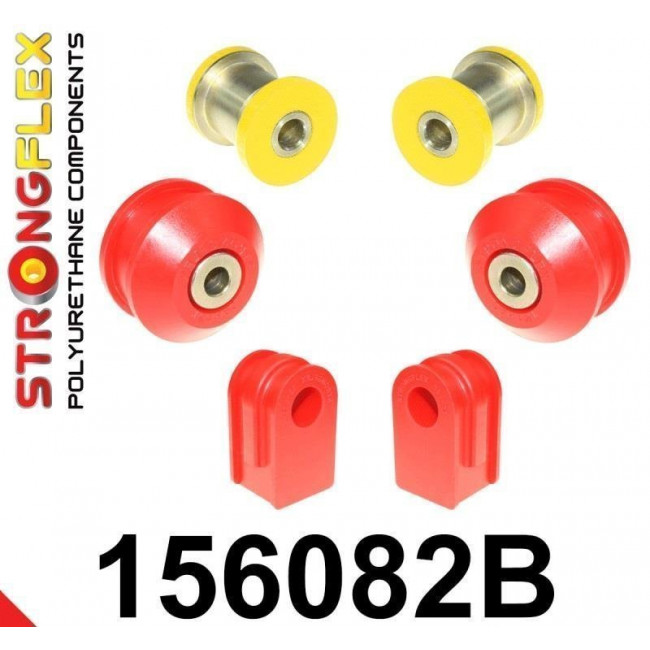 Kit Σινεμπλόκ Πολυουρεθάνης Strongflex Εμπρός Renault Clio III RS - 80ShA - 6 Τεμ.- (156082B)