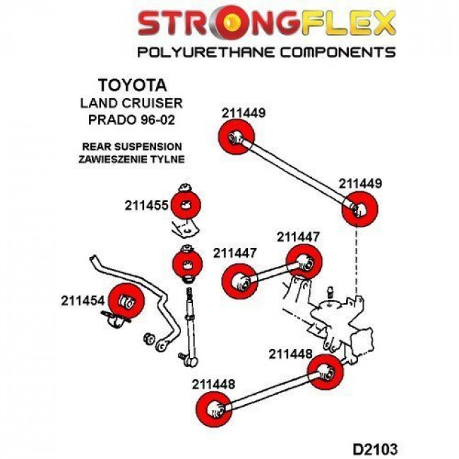 Σινεμπλόκ Πολυουρεθάνης Strongflex Sport εμπρός ψαλιδιού Toyota Land Cruiser 96-02 - (211447A)