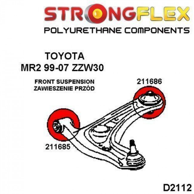 Σινεμπλόκ Πολυουρεθάνης Strongflex Εμπρός Ψαλιδιού Toyota MR2 (Zzw30) / Yaris (P1) - 90ShA - 1Τεμ. - (48068-19176) - (211686A)