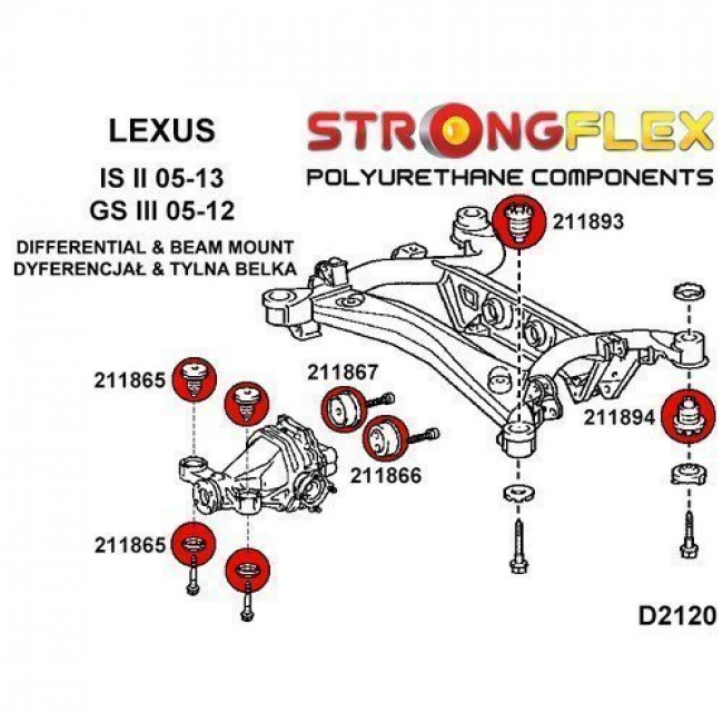 Σινεμπλόκ Πολυουρεθάνης Strongflex Sport πίσω διαφορικού βάση - πίσω σινεμπλόκ - (211866A)