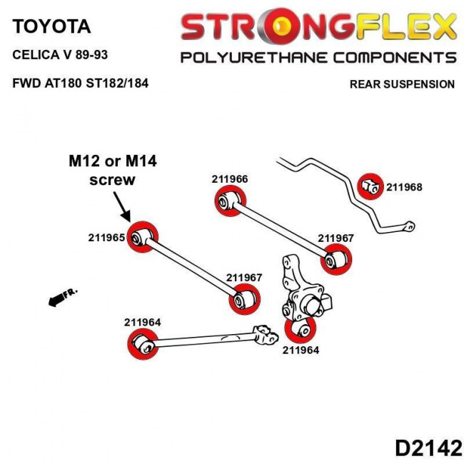 Πλήρη Κιτ Σινεμπλόκ Πολυουρεθάνης Strongflex Toyota Celica T180 (2WD) - 80ShA - 20 Τμχ. - (216263B)
