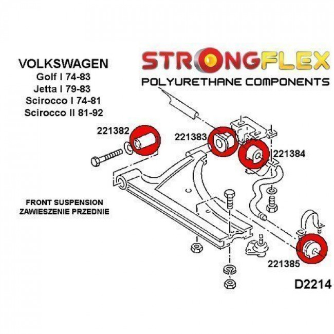 Σινεμπλόκ Πολυουρεθάνης Strongflex Sport VW Golf I - (221382A)