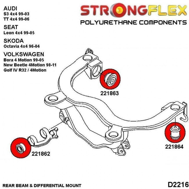 Σινεμπλόκ Πολυουρεθάνης Strongflex Sport Πίσω Διαφορικού Βάση - Πίσω Σινεμπλόκ - Κίτρινο - 1 Τμχ. - (221863A)