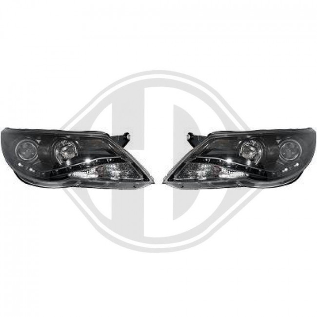Φανάρια Eμπρός - VW Tiguan (2007-20011) - Mαυρα - 2 Tμχ. - (2255685)