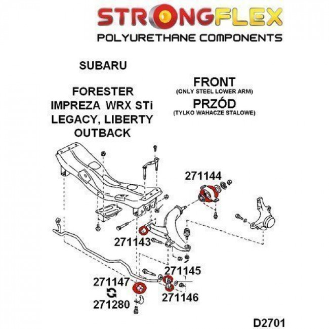 Σινεμπλόκ Πολυουρεθάνης Strongflex εμπρός ψαλιδίου εμπρός σινεμπλόκ - (271143B)
