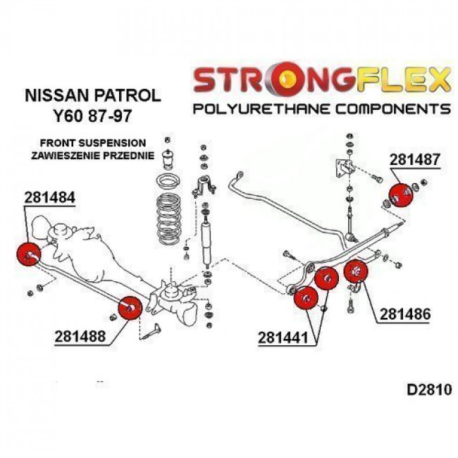 Σινεμπλόκ Πολυουρεθάνης Strongflex Sport μπροστινού άξονα κιτ Sport - (286131A)