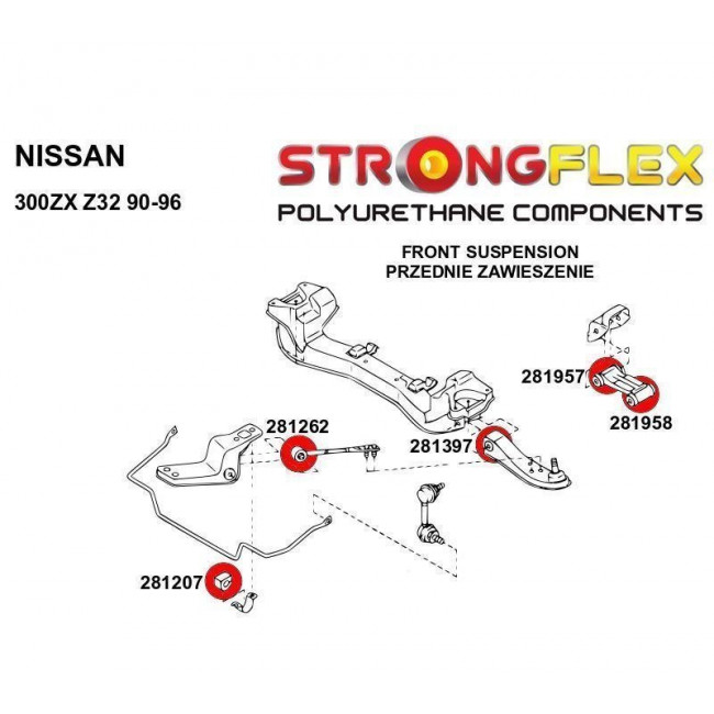 Πλήρες Κιτ Σινεμπλόκ Πολυουρεθάνης Strongflex Nissan Z 300ZX Z32 (90-96) - 80Sha - 39/41 Τεμ. - (286218B)