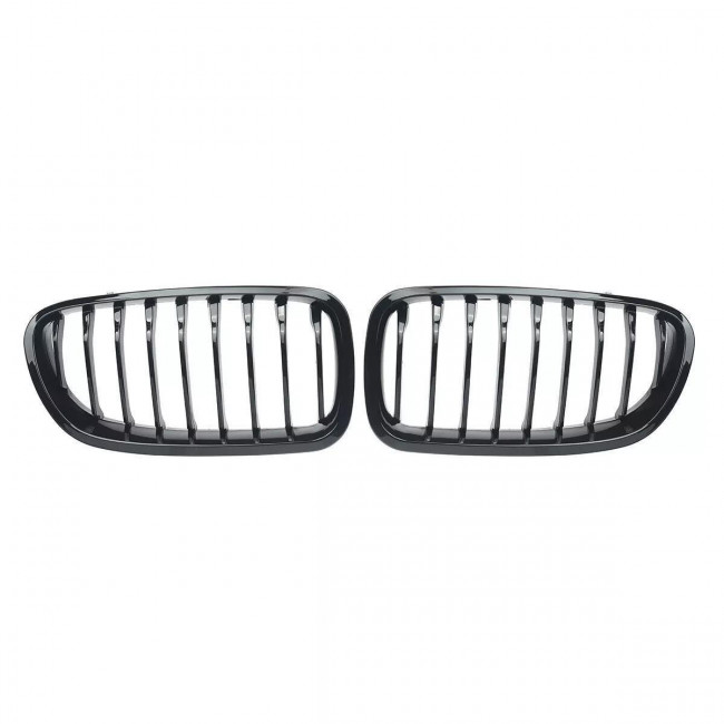 Μάσκες / Καρδιές Εμπρός BMW 5  (F10 / F11) Sedan / Touring (2010 - 2016) - M-Look - Μαύρο Γυαλιστερό - 2 Τμχ. - (393000753182)