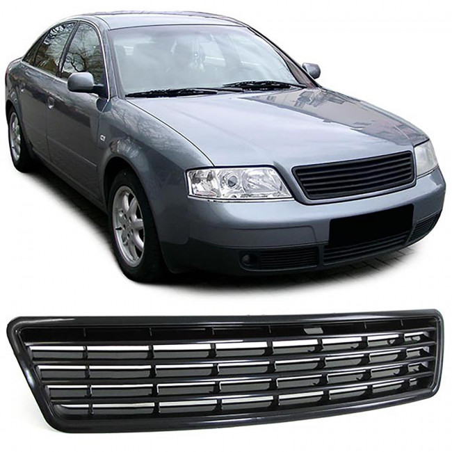 Μάσκα Εμπρός Για AUDI A6 C5 / 4B (1997-2001) Όλο Μαύρο Χωρίς Θέση Για Σήμα- (4B0853653OE)