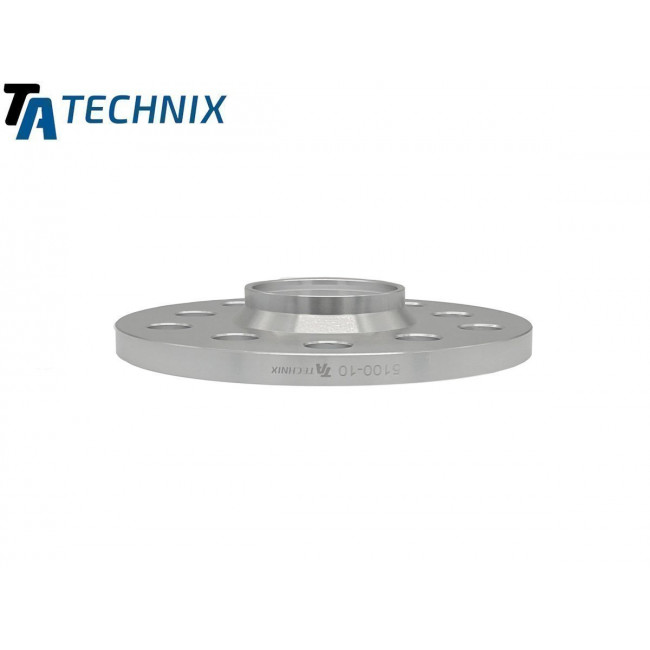 10mm Αποστάτες Τροχών Με Χειλάκι TA Technix Διπλού - Καρέ: 5x100 & 5x112 - Κέντρο Φ57,1mm - Al 6065 - Ασημί - 2 Tμχ. - (5100-10P)