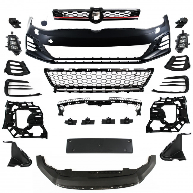VW Golf 7 (2013-2017) Εμπρός Προφυλακτήρας GTI Look με LED DRL & SRA