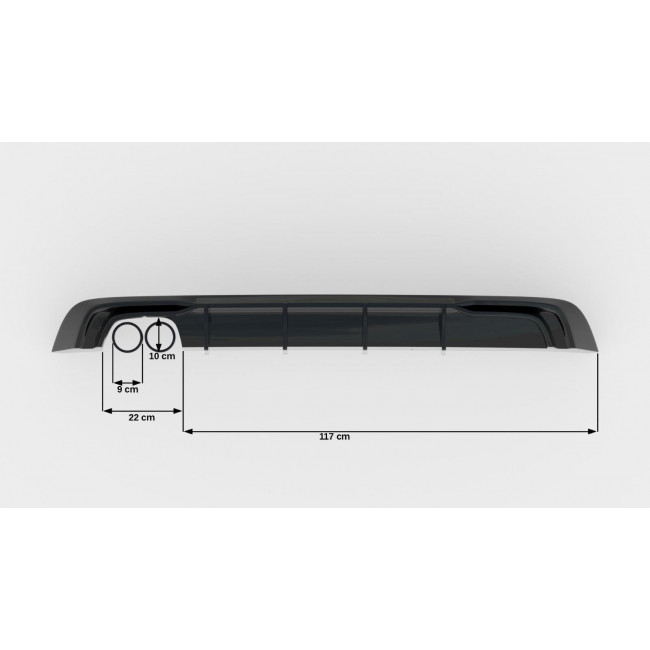 Διαχύτης Diffuser Maxton Design Audi A3 Sportback 8V Facelift (Μία Διπλή Αποληξη) - Μαύρο Γυαλσιτερό - (AU-A3-3F-SB-RS1GOO_)