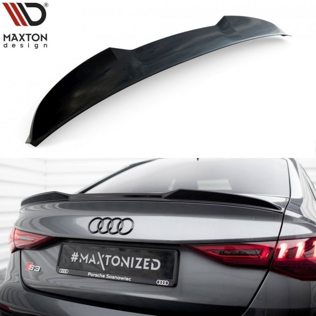 Spoiler Cup / Αεροτομή 3D Maxton Design Audi A3, S3, S-Line, RS3 - Sedan - 8Y - Μαύρο Γυαλιστερό - 1Τεμ. (AU-A3-8Y-SLINE-S-CAP3D1G)