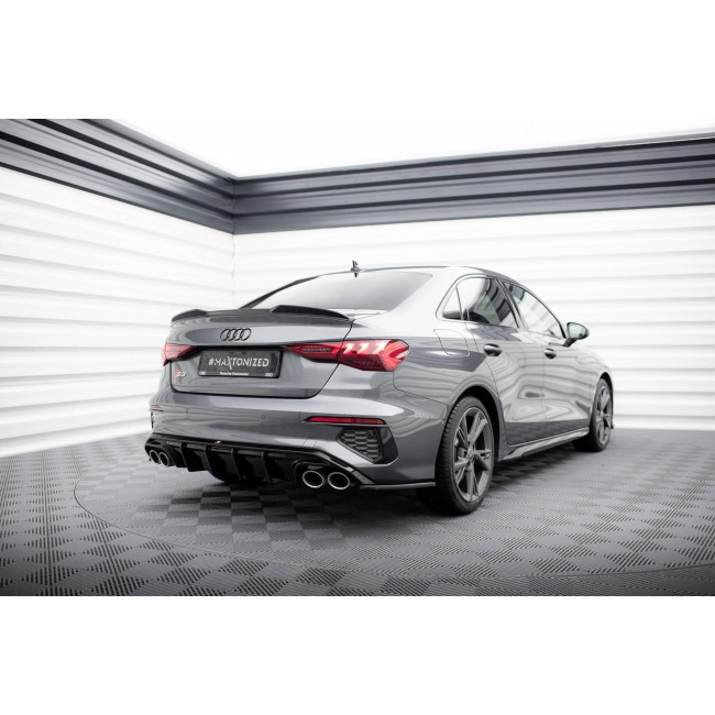 Spoiler Cup / Αεροτομή 3D Maxton Design Audi A3, S3, S-Line, RS3 - Sedan - 8Y - Μαύρο Γυαλιστερό - 1Τεμ. (AU-A3-8Y-SLINE-S-CAP3D1G)