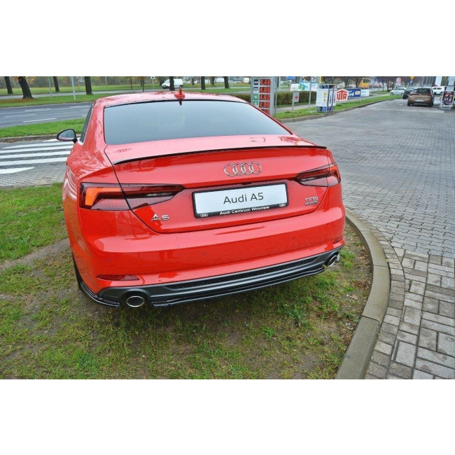 Splitter / Διαχύτης πίσω προφυλακτήρα Maxton Design Audi A5 F5 S-Line Μαύρο Γυαλιστερό - (AU-A5-2-SLINE-RD1G)