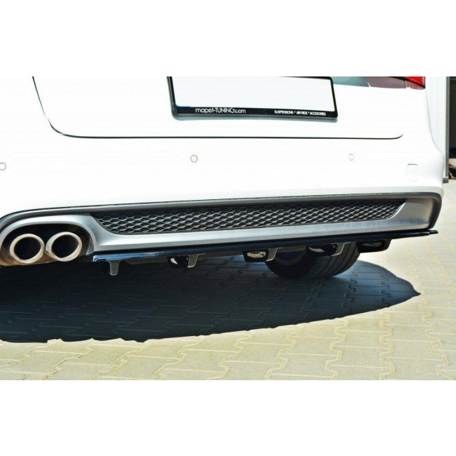 Splitter / Διαχύτης πίσω προφυλακτήρα Maxton Design Audi A6 C7 S-LINE AVANT Μαύρο Γυαλιστερό - (AU-A6-C7-SLINE-AV-RD1+RD2G)