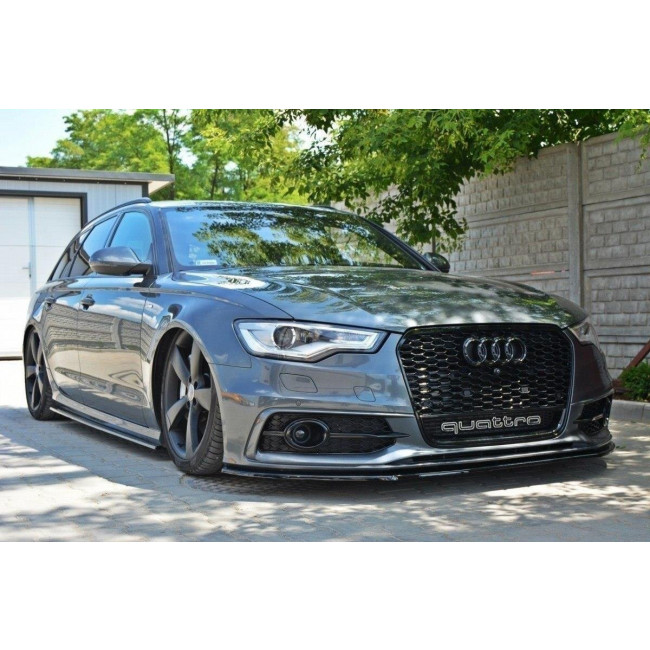 Spoiler / Χειλάκι εμπρός προφυλακτήρα Maxton Design Audi S6 / A6 S-Line C7 Μαύρο Γυαλιστερό - (AU-A6-C7-SLINE-FD1G)