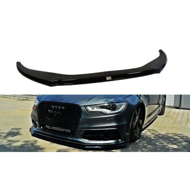 Spoiler / Χειλάκι εμπρός προφυλακτήρα Maxton Design Audi S6 / A6 S-Line C7 Μαύρο Γυαλιστερό - (AU-A6-C7-SLINE-FD2G)