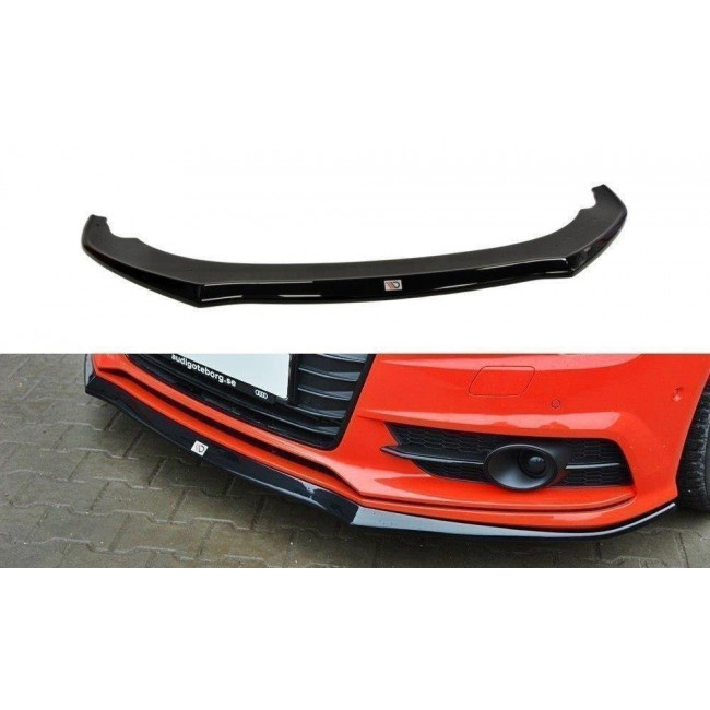 Spoiler / Χειλάκι εμπρός προφυλακτήρα Maxton Design Audi S7 / A7 S-Line C7 FL Μαύρο Γυαλιστερό - (AU-A7-1F-SLINE-FD1G)