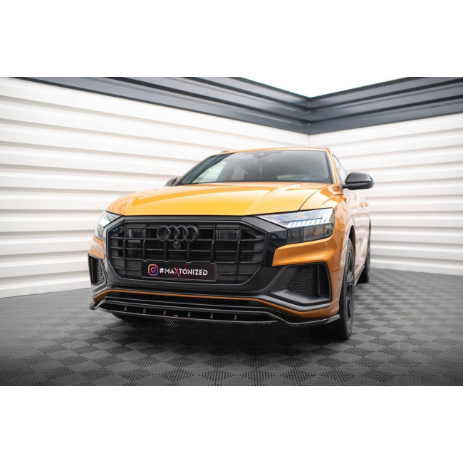Spoiler / Χειλάκι εμπρός προφυλακτήρα Maxton Design Audi Q8 S-line (2018-2023) - Μαύρο Γυαλιστερό - (AU-Q8-1-SLINE-FD1G+FD1RG)