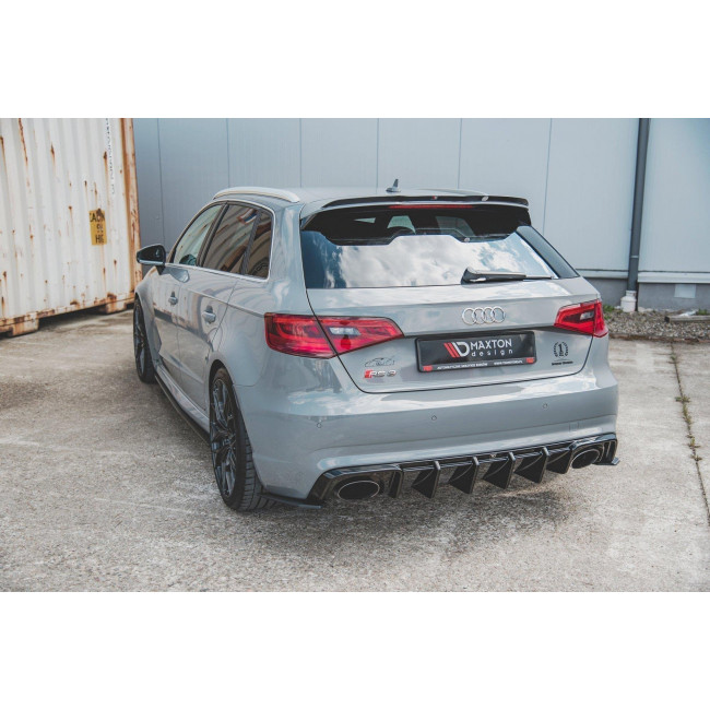 Splitter / Διαχύτης πίσω προφυλακτήρα Maxton Design Audi RS3 8V Sportback Μαύρο Σαγρέ - (AU-RS3-8V-RS1T)