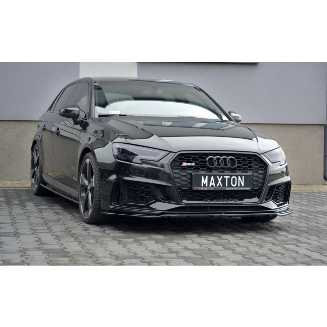 Spoiler / Χειλάκι εμπρός προφυλακτήρα Maxton Design Audi RS3 8V FL Sportback Μαύρο Σαγρέ - (AU-RS3-8VF-FD2T)