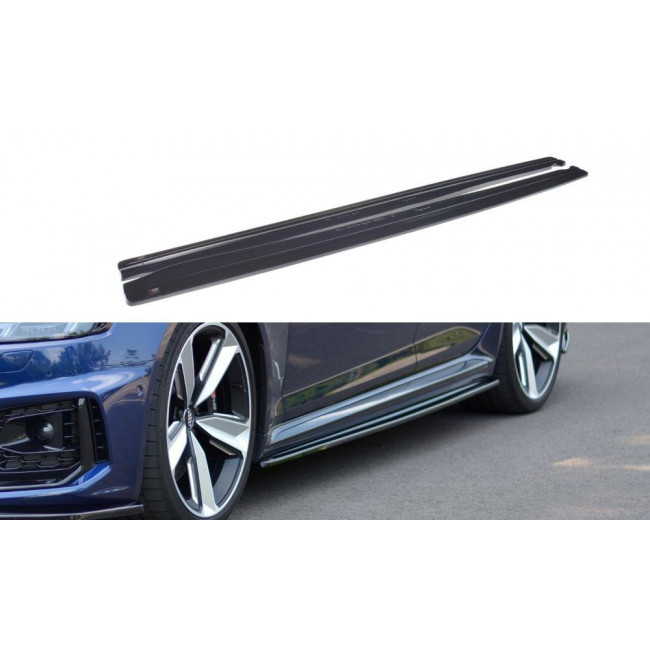 Πρόσθετα Πλαϊνά Μαρσπιέ Maxton Design Audi RS4 B9 μαύρο γυαλιστερό - (AU-RS4-B9-SD1G)