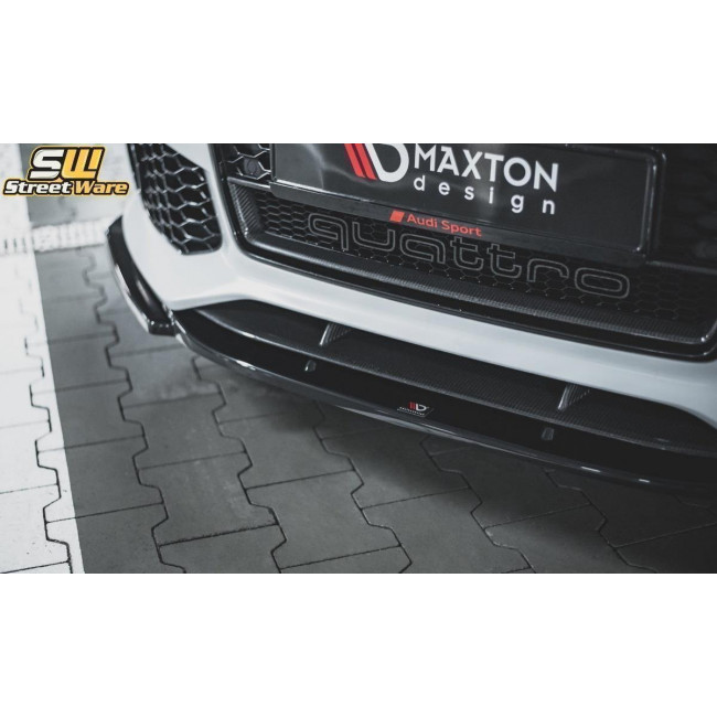 Spoiler / Χειλάκι εμπρός προφυλακτήρα Maxton Design Audi RS6 C7 μαύρο γυαλιστερό - μαύρο γυαλιστερό - (AU-RS6-C7-FD3G)