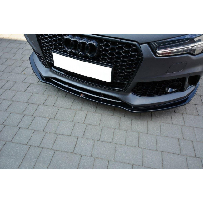 Spoiler / Χειλάκι εμπρός προφυλακτήρα Maxton Design Audi RS7 Facelift Μαύρο Γυαλιστερό - (AU-RS7-1F-FD1G)