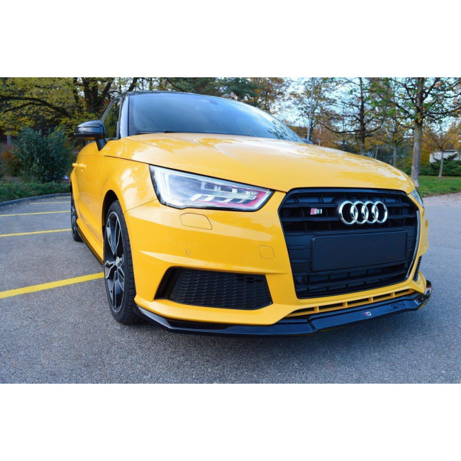 Spoiler / Χειλάκι εμπρός προφυλακτήρα Maxton Design Audi S1 8X Μαύρο Σαγρέ - (AU-S1-1-FD1T)