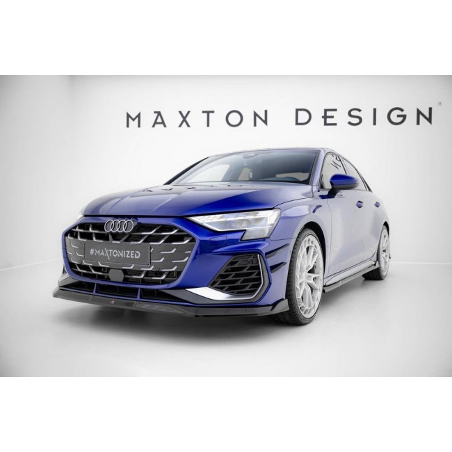 Spoiler / Χειλάκι εμπρός προφυλακτήρα Maxton Design V.3 Audi S-Line S3 Sedan 8Y FL  Μαύρο Γυαλιστερό - (AU-S3-8YF-S-FD3G)