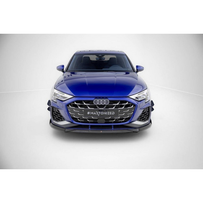 Spoiler / Χειλάκι εμπρός προφυλακτήρα Maxton Design V.3 Audi S-Line S3 Sedan 8Y FL  Μαύρο Γυαλιστερό - (AU-S3-8YF-S-FD3G)
