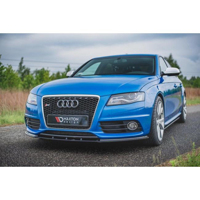 Spoiler / Χειλάκι Εμπρός Προφυλακτήρα V.1 Maxton Design Audi A4 (B8) - S4 & S-Line - Μαύρο Γυαλιστερό - (AU-S4-B8-FD1G)
