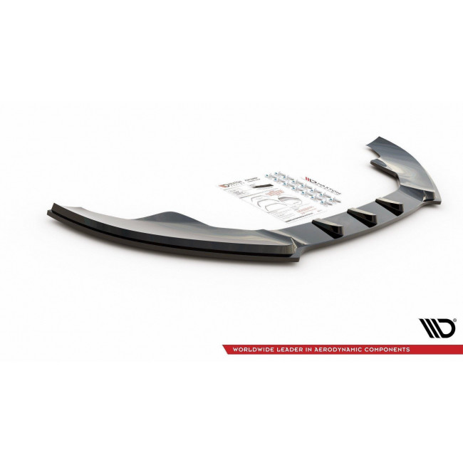 Spoiler / Χειλάκι Εμπρός Προφυλακτήρα V.1 Maxton Design Audi A4 (B8) - S4 & S-Line - Μαύρο Γυαλιστερό - (AU-S4-B8-FD1G)