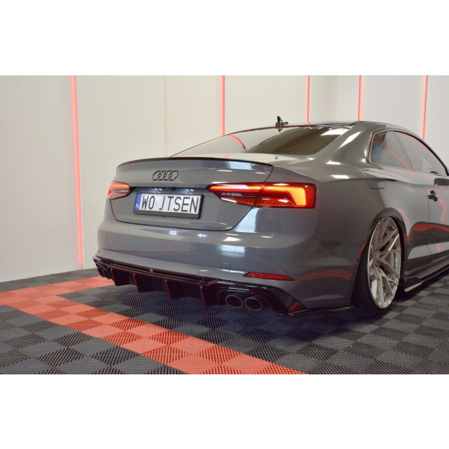 Splitter / Διαχύτης πίσω προφυλακτήρα Maxton Design Audi S5 F5 Coupe / Sportback Μαύρο Σαγρέ - (AU-S5-2-RS1T)