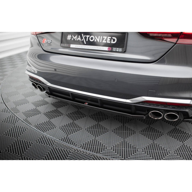 Splitter / Διαχύτης πίσω προφυλακτήρα Maxton Design for Audi S5 / A5 S-Line Sportback F5 Facelift - Μαύρο Γυαλιστερό - (AU-S5-2F-SB-RD1G)
