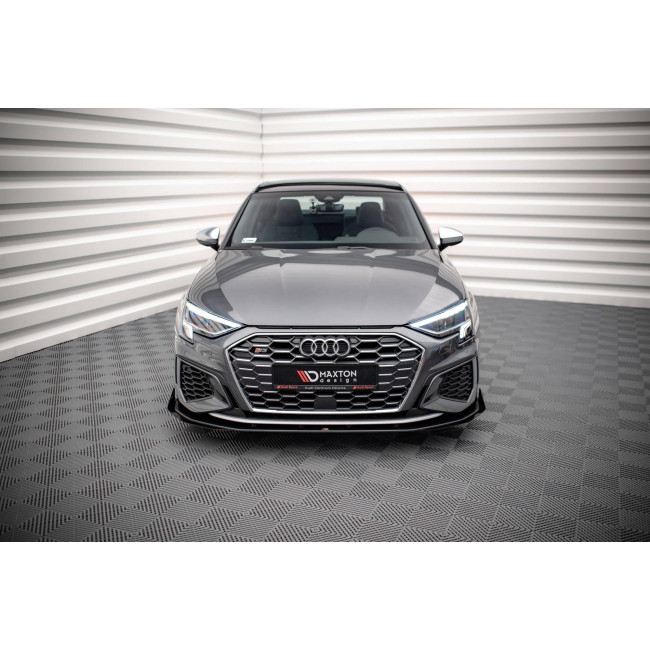 Street Pro Spoiler / Χειλάκι Εμπρός Προφυλακτήρα V.1 + Φτεράκια Προφυλακτήρα Maxton Design Audi S3 / A3 S-Line 8Y - (AUA38YSLINECNC-FD1B+FSF1G)